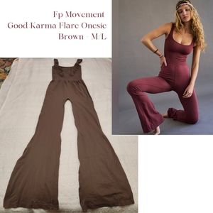 FP Movement by Free People Brown Flare Onesie